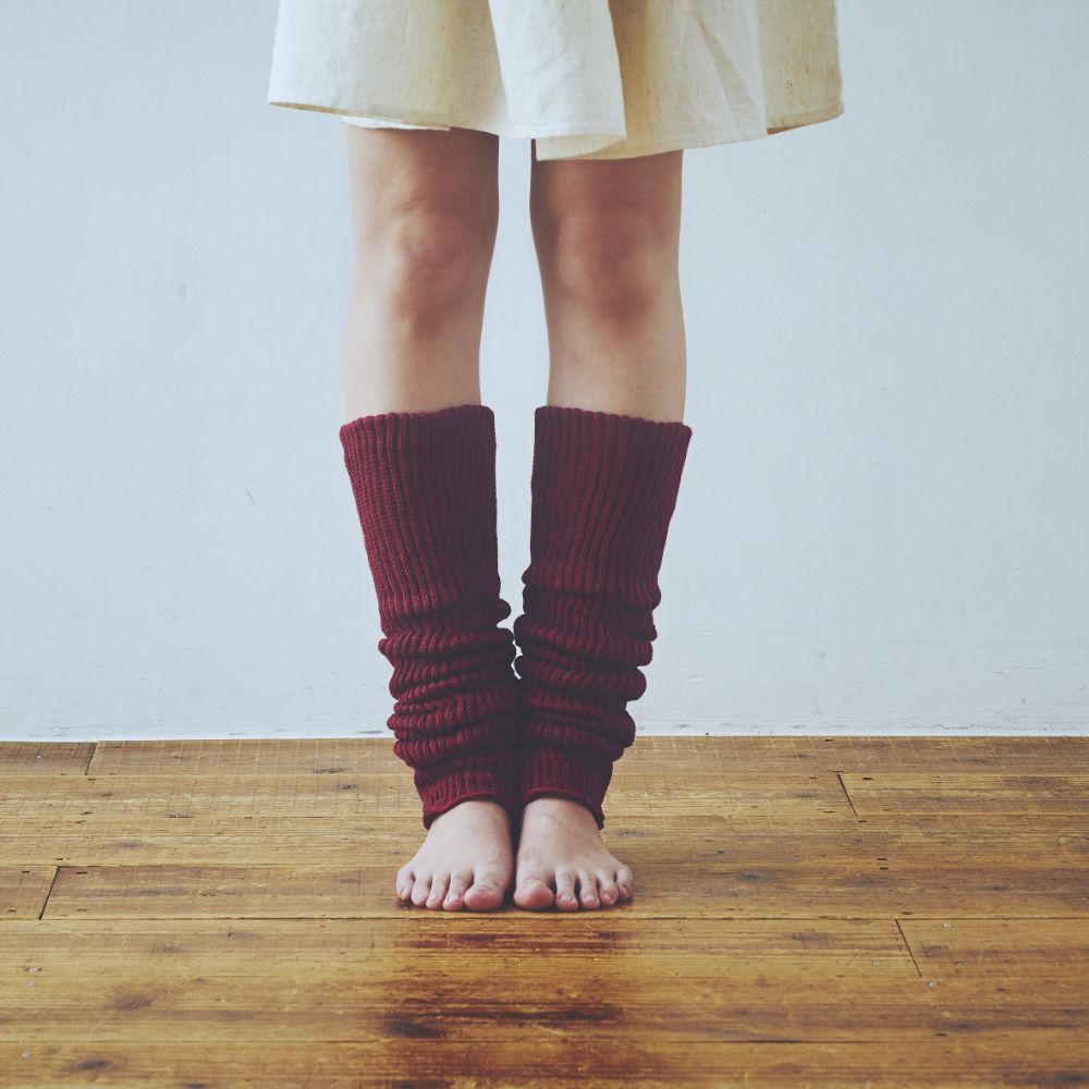 二重織レッグウォーマー 45cm(シルク＆コットン)[ライブコットン]　