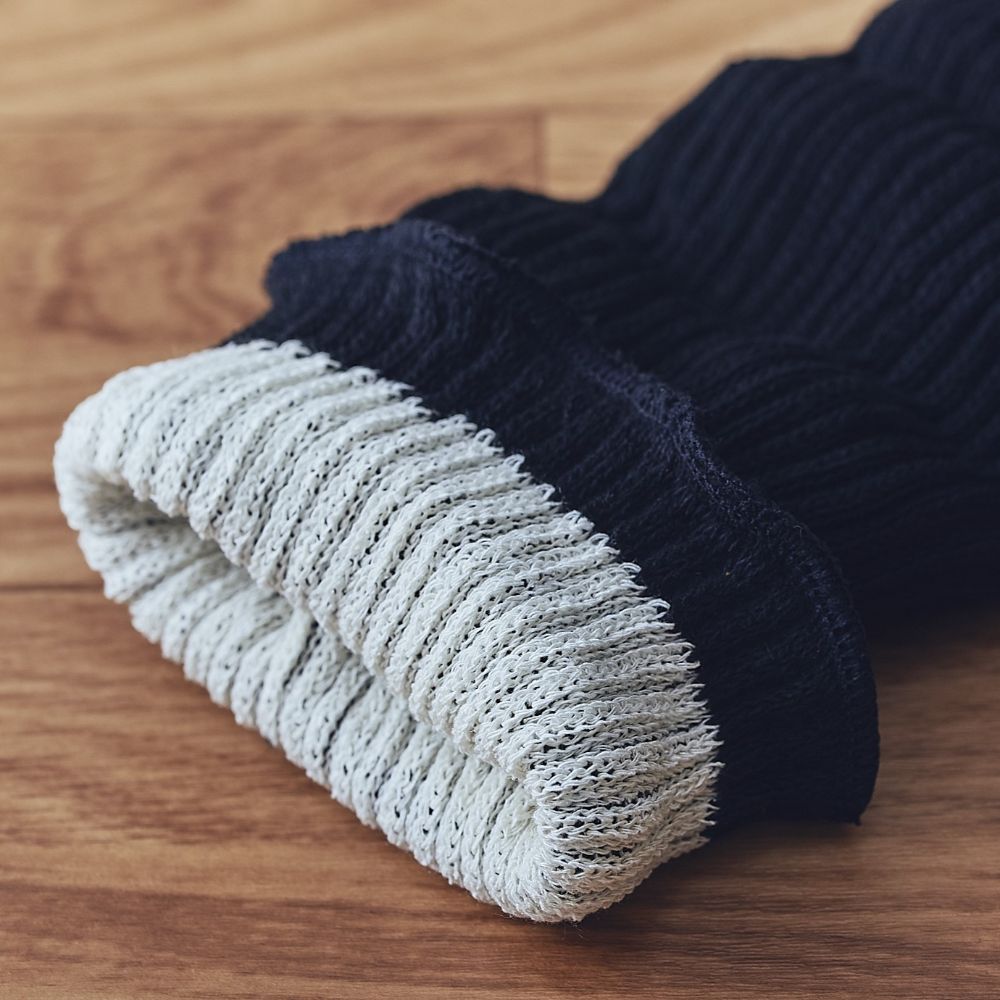 二重織レッグウォーマー 45cm(シルク＆コットン)[ライブコットン]　