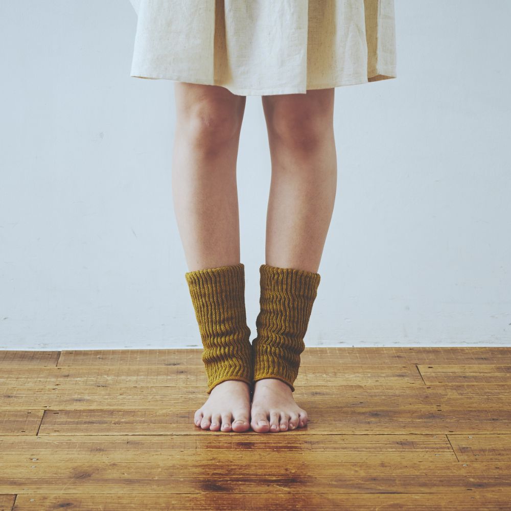 二重織足首ウォーマ― 20cm(シルク＆コットン)[ライブコットン]　