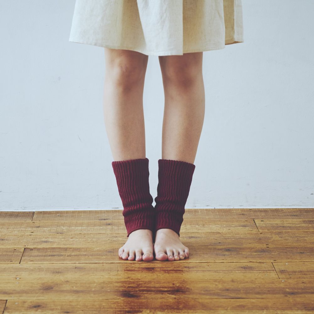 二重織足首ウォーマ― 20cm(シルク＆コットン)[ライブコットン]　