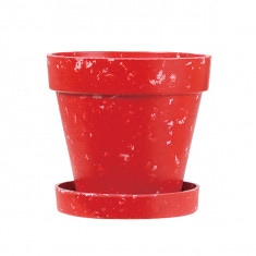 エコチップマーブルポット&ソーサー3.5号 ブラウン(ロット：12) | 鉢