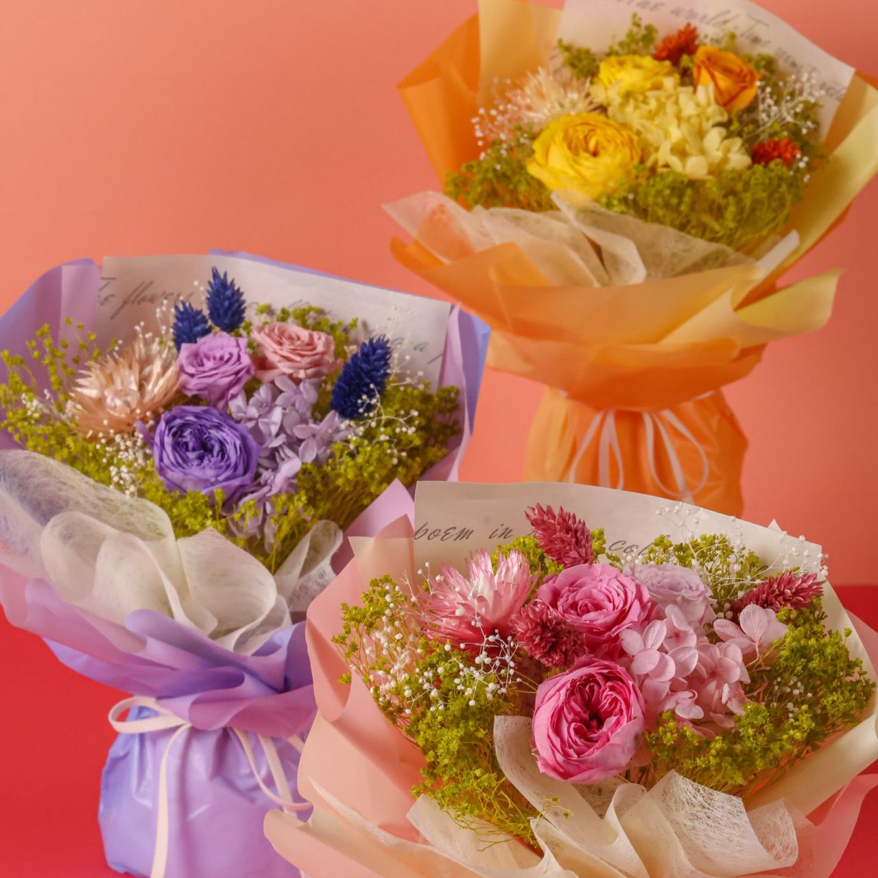 MP07② マカローニュ ～自立するスタンディングブーケ～ パープル