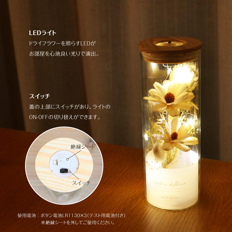 LEDドライフラワーボトル | 雑貨 | プリザーブドフラワーギフト通販
