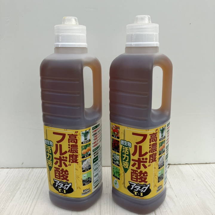 高濃度フルボ酸活力液 アタックT-1 800ml×2本セット｜肥料10-TU