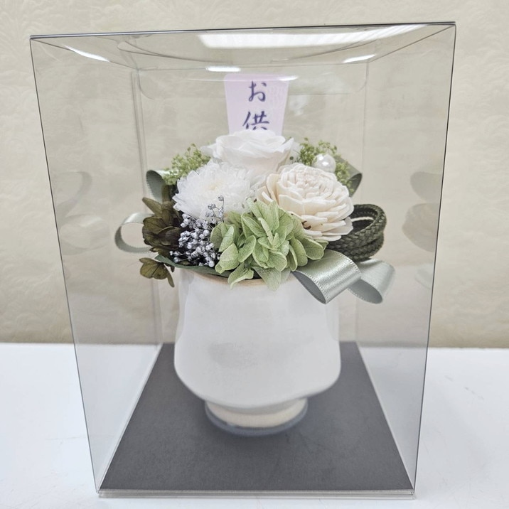 お悔やみのお花 《ほなみ（白）》 プリザーブドフラワーお供え   ｜雑貨04-PA