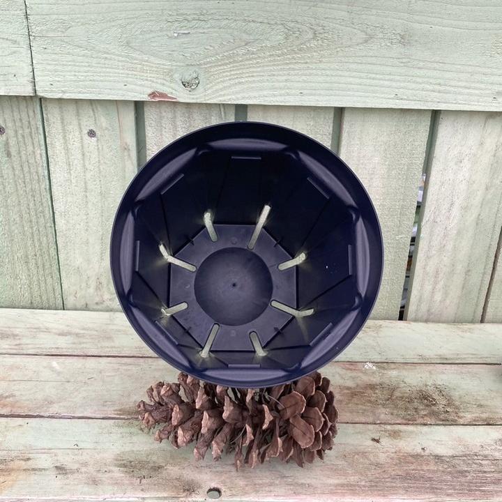 根詰まりしにくい！スリット鉢 6号ロング 3鉢セット（紺色）｜資材04