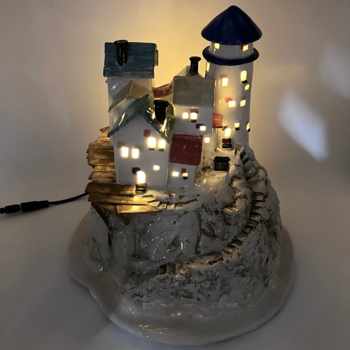 【秋セール10%OFF!11/1まで】【現品お届け】LEDライト付き直輸入ハンドメイド セラミックハウス CM-001(3)|雑貨10-TU