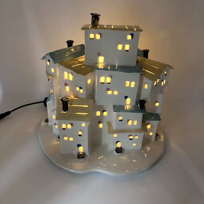 【現品お届け】LEDライト付き直輸入ハンドメイド セラミックハウス CM-MT STR001(5)|雑貨10-TU