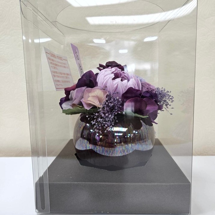 お悔やみのお花 《ほのか パープル》 プリザーブドフラワーお供え |雑貨04-PA