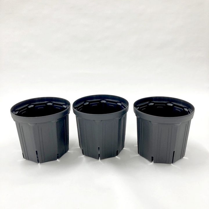 根詰まりしにくい！スリット鉢 7号 3鉢セット（ブラック）｜資材10-TU
