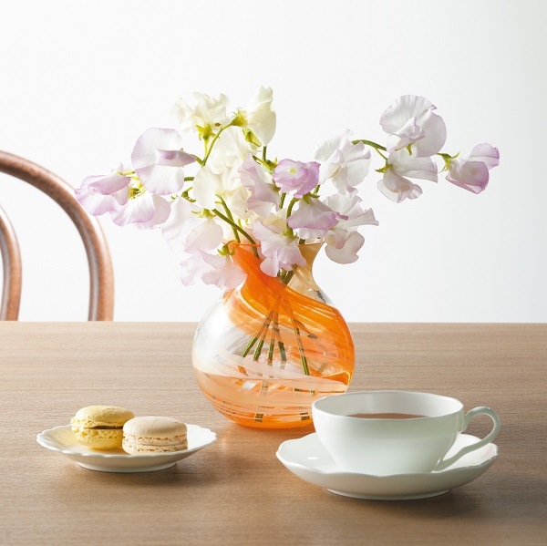 津軽びいどろ 花しずく ブーケポット オレンジ｜雑貨10-TU