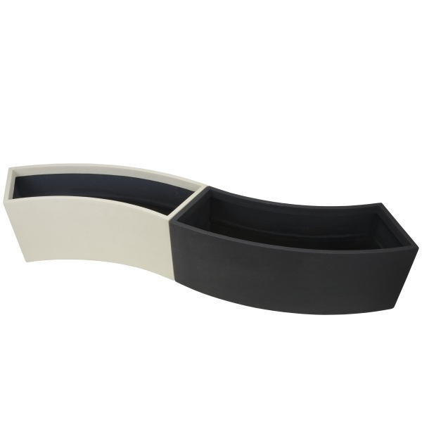 割れにくいFRP製大型プランター サークル 100型（カラー：ブラック