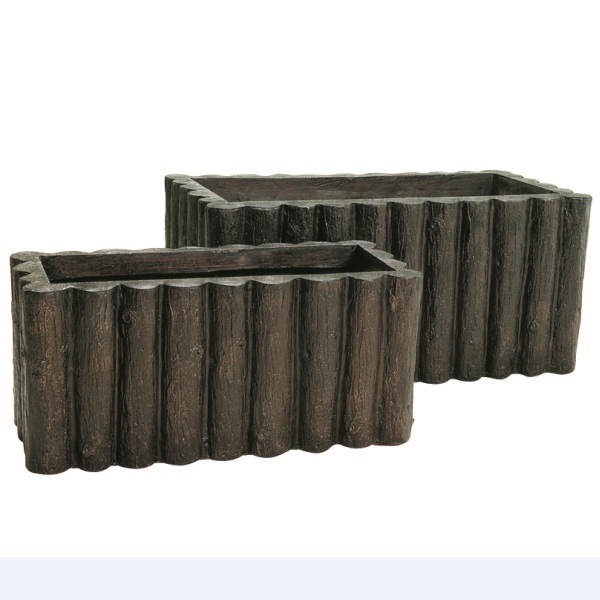 割れにくいFRP製大型プランター 丸太プランター 70型（カラー：ダーク