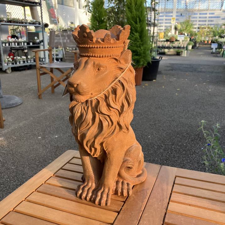 CastIron（鋳鉄）製ガーデンオーナメント クラウンライオン Cl-96