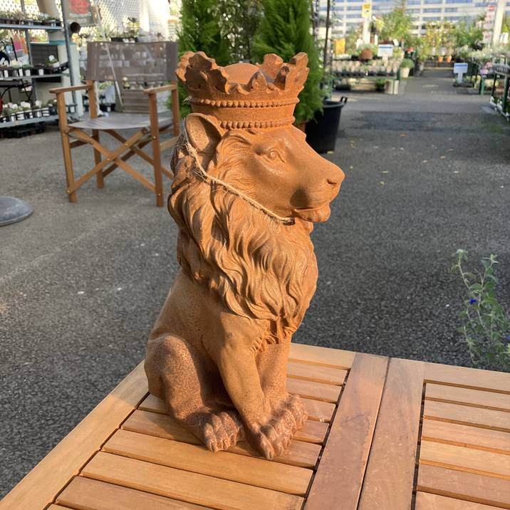ガーデンオブジェ　ライオン　クラウン　ヨーロピアン　園芸　アンティーク　置物　庭 cc0c32f561760c903c58c07286378f
