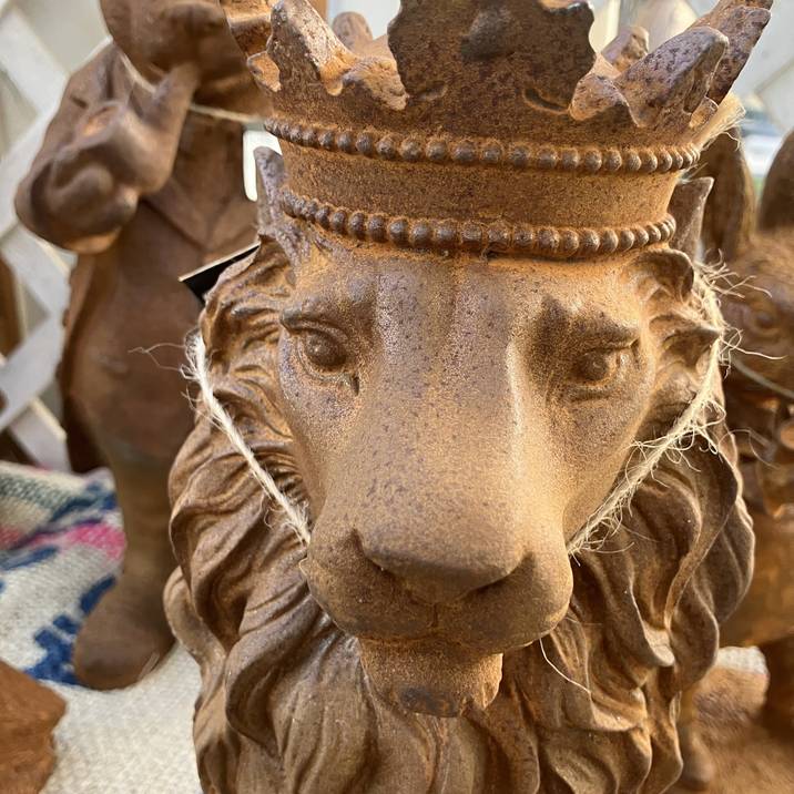 CastIron（鋳鉄）製ガーデンオーナメント クラウンライオン Cl-96