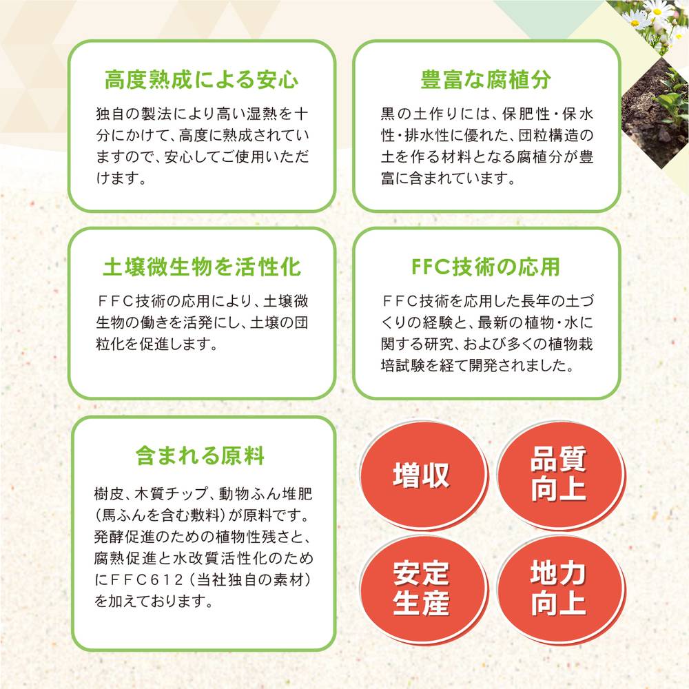 黒の土作り(FFCバーク堆肥)20L入り(植物との同梱不可※沖縄県発送不可)|用土11-TU