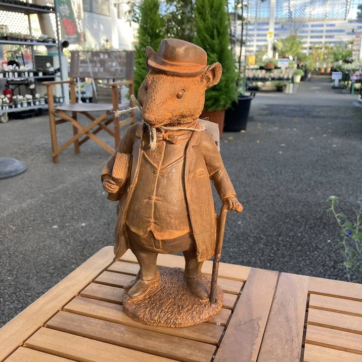 CastIron（鋳鉄）製ガーデンオーナメント マウス教授 Cl-214｜資材04