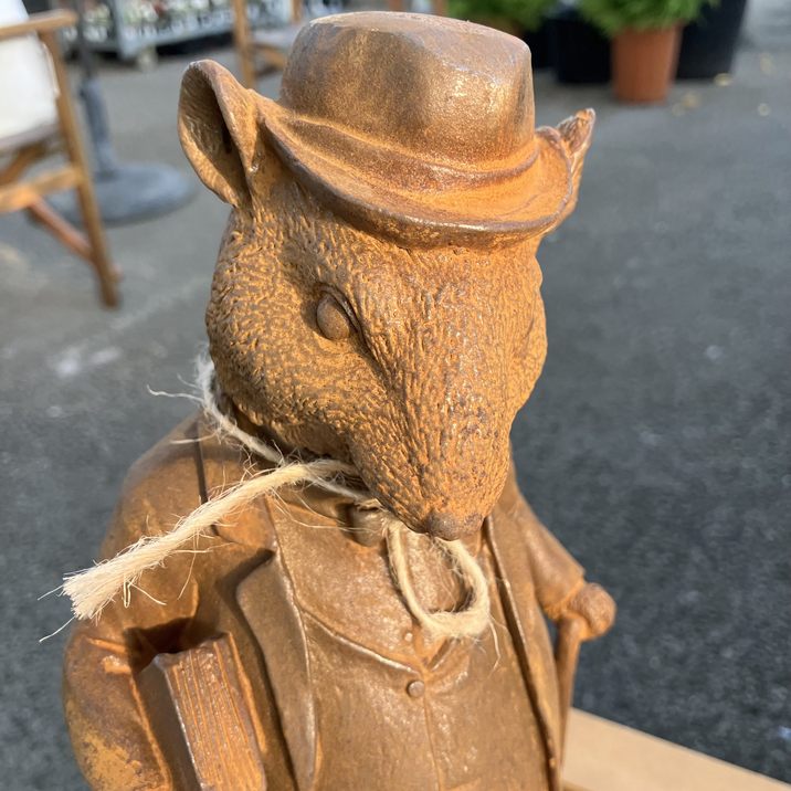 CastIron（鋳鉄）製ガーデンオーナメント マウス教授 Cl-214｜資材04