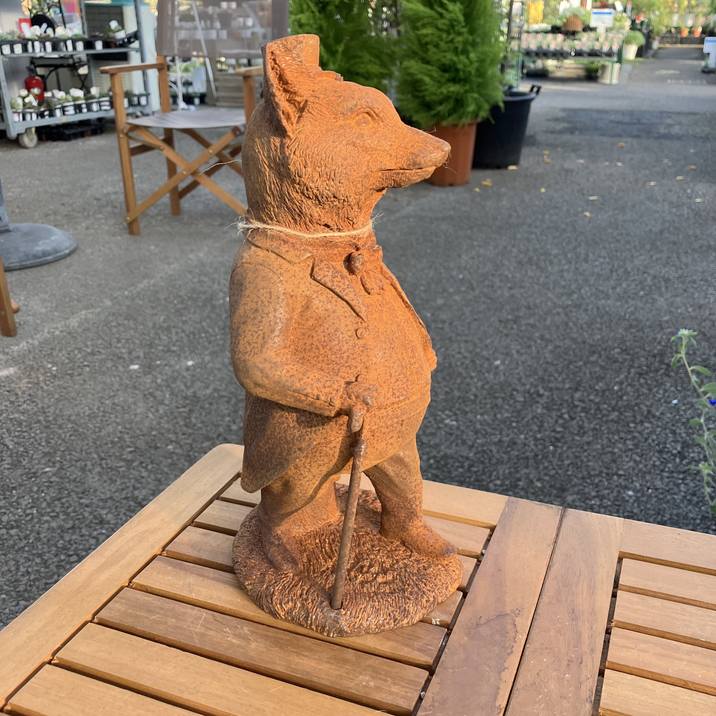 CastIron（鋳鉄）製ガーデンオーナメント フォックス紳士 Cl-213｜資材