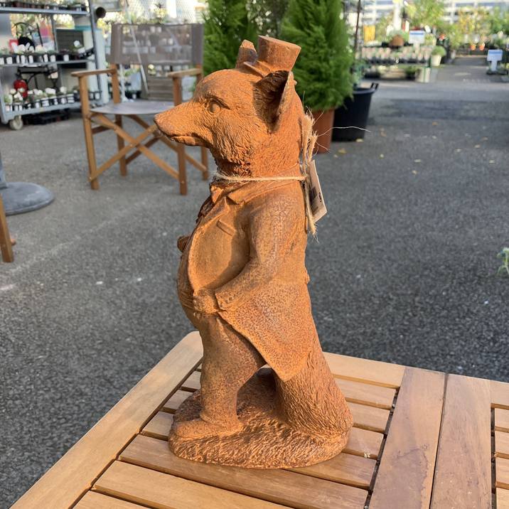 CastIron（鋳鉄）製ガーデンオーナメント フォックス紳士 Cl-213｜資材