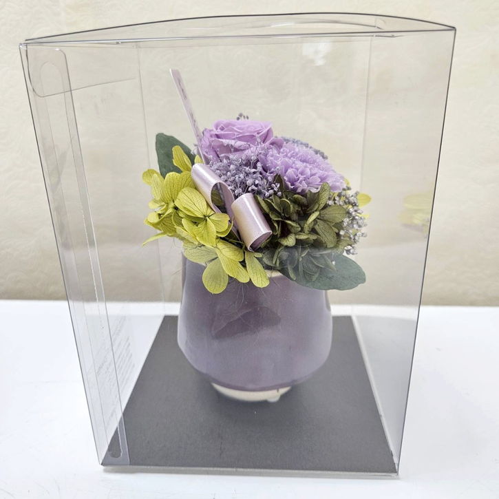 お悔やみのお花 《ほなみ(紫)》 プリザーブドフラワーお供え |雑貨04-PA