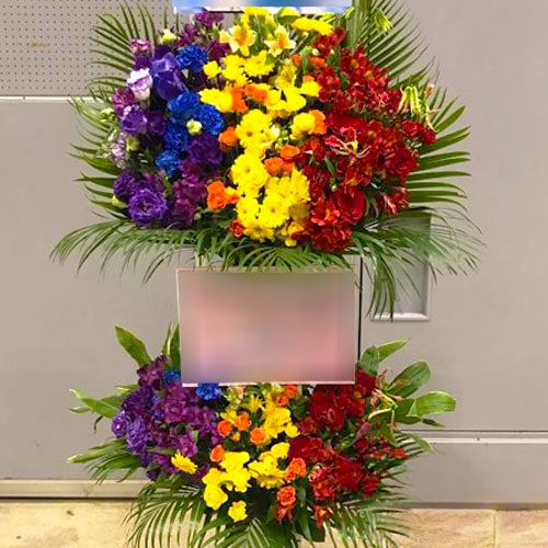 選べる3色のスタンド花 2段 30000円 | スタンド花 | 【花助】祝花