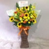 【夏限定！8/31まで】季節限定　ひまわり入り　ミディアムスタンド花　(スクエア台）1２000円|季節限定　- ひまわり商品