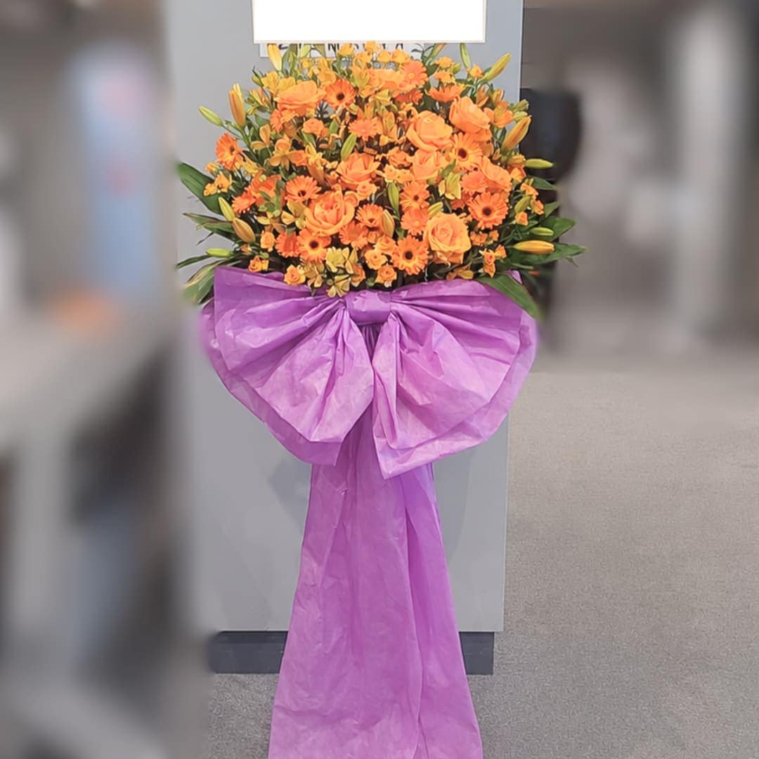 ロングリボン】フラワースタンド花 1段 35000円 | スタンド花 | 【花助