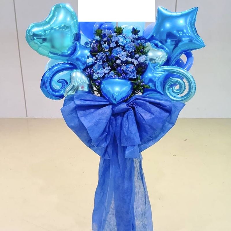商品サムネイル: 【ロングリボン】バルーンスタンド花　1段  40000円