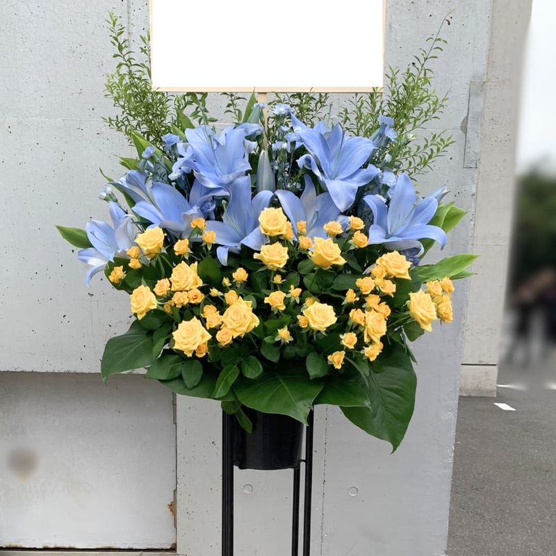 商品サムネイル: 【上・下】ハーフ＆ハーフ　お祝いスタンド花一段　25000円