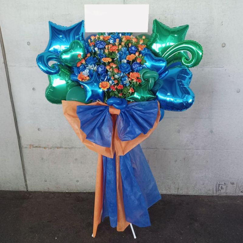 商品サムネイル: 【ロングリボン】バルーンスタンド花　1段 35000円