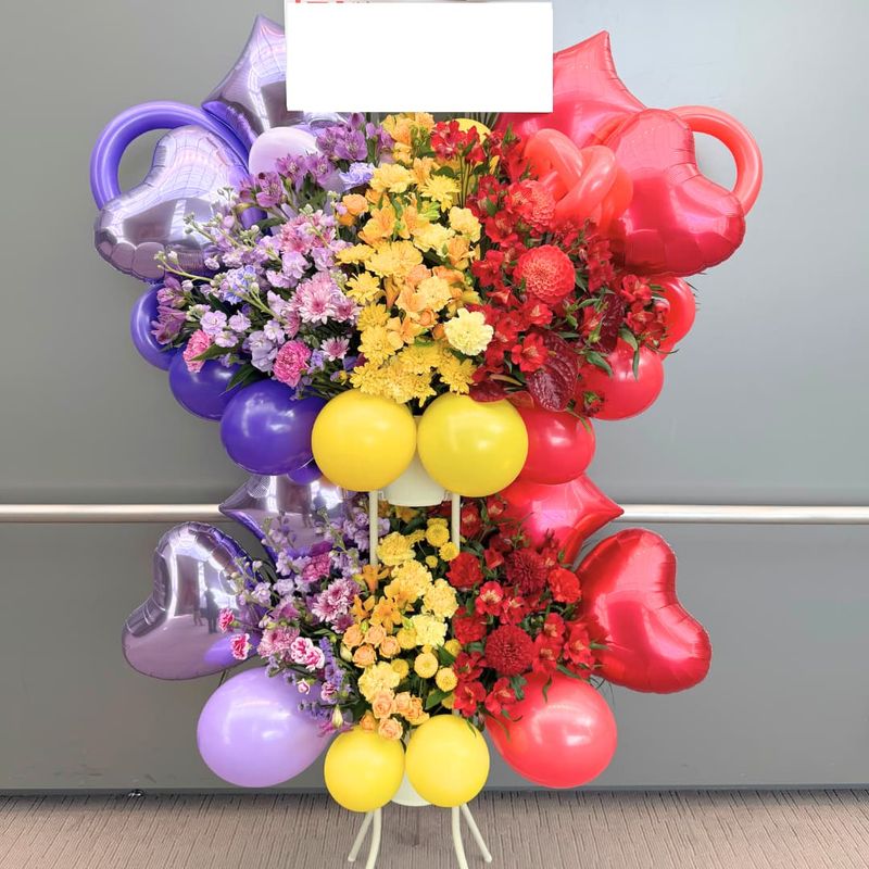 商品サムネイル: 【縦3色】　バルーンスタンド花2段　30000円