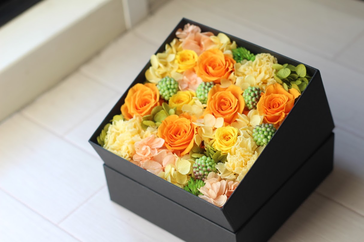 プリザーブドフラワーBOX【M】 12000円 | プリザーブドフラワー