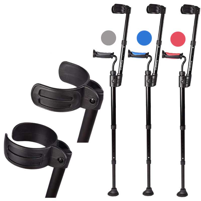 ロフストランドクラッチ杖 オープンカフ クローズドカフ O字型カフ コンパクトクラッチ ファミカ 非課税