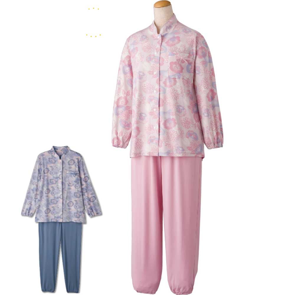 のびのびストレッチホックパジャマ S M L LL 乾燥機OK 婦人 NOBI AID