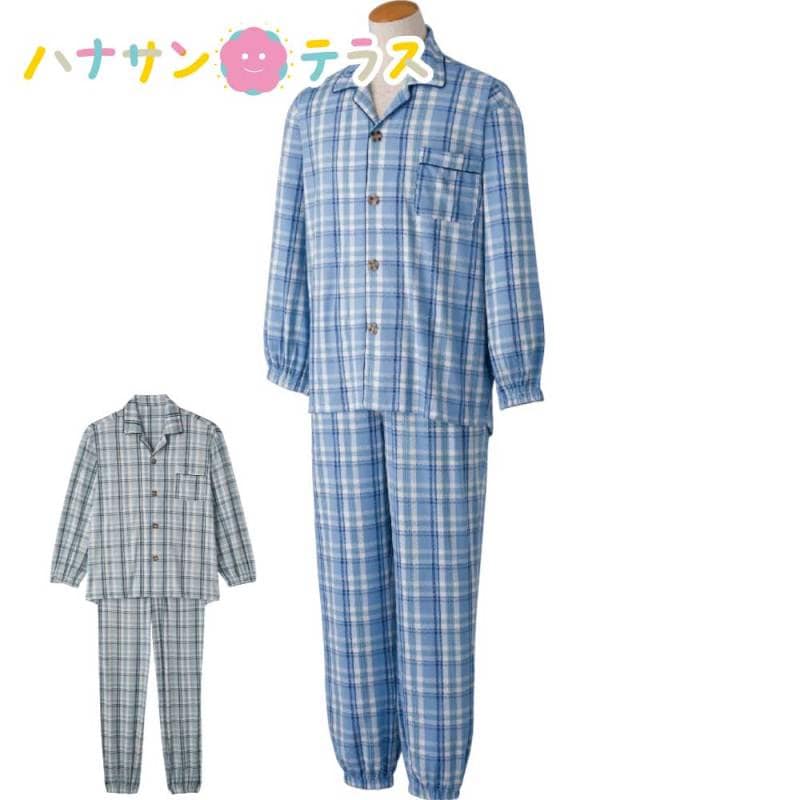 大きめボタンのびのびストレッチパジャマ S M L LL 紳士 NOBI AID