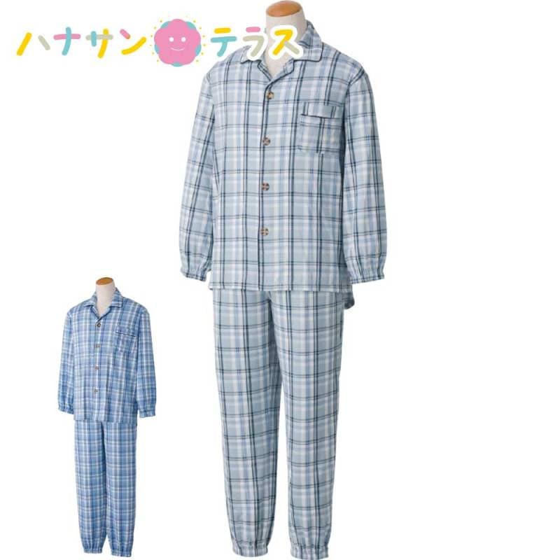 ワンタッチのびのびストレッチパジャマ S M L LL 乾燥機OK 紳士 NOBI AID