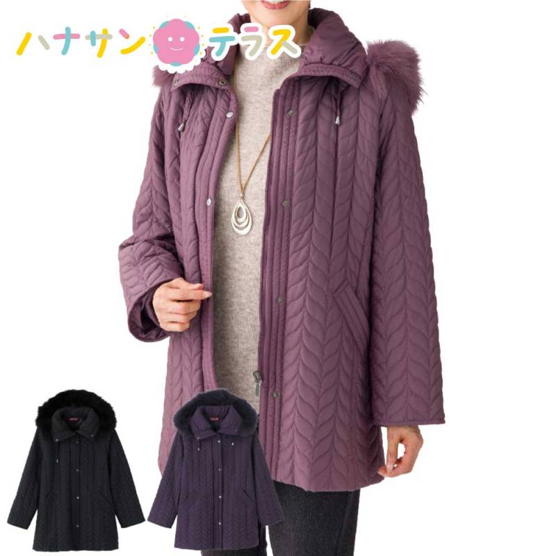 中綿衿フォックスファーコート M L 婦人