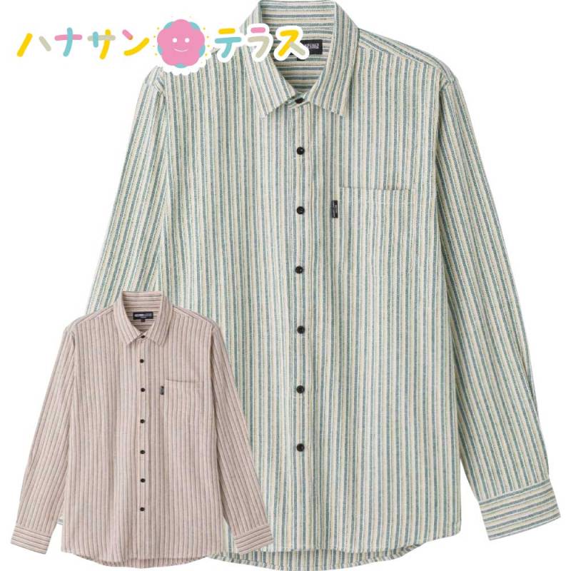 起毛ワンタッチテープシャツ M L LL 3L 紳士