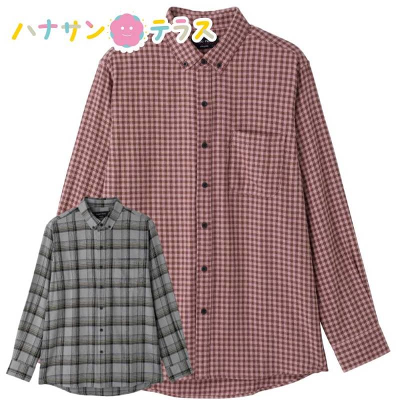 起毛ワンタッチテープシャツ M L LL 紳士