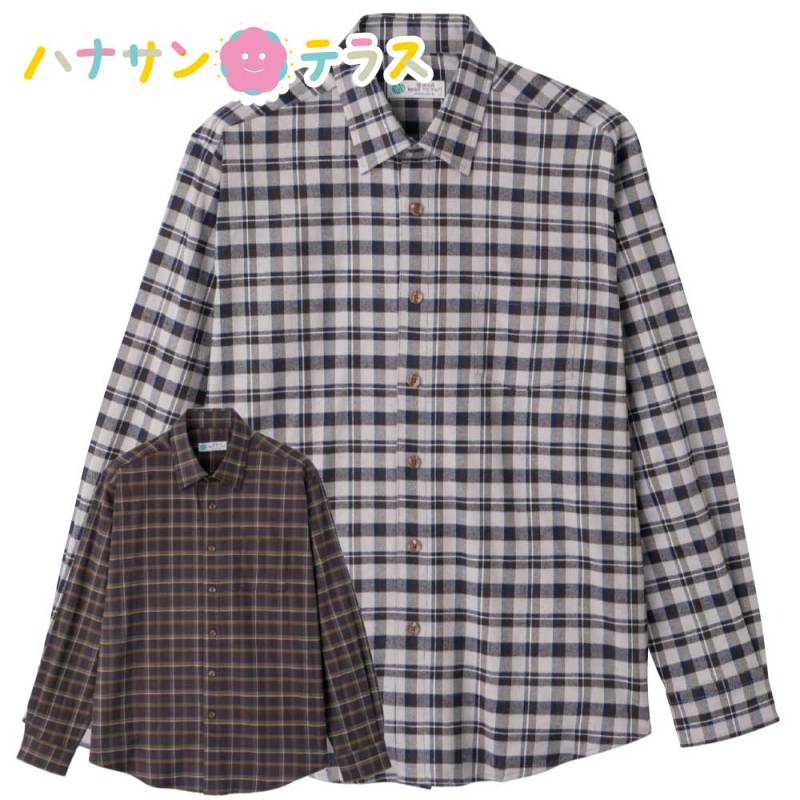 綿混ワンタッチテープシャツ M L 紳士