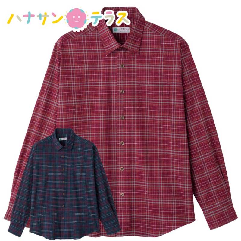 綿混隠れファスナーシャツ M L 紳士