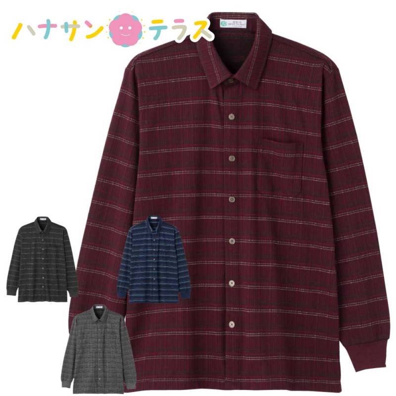 裏起毛ワンタッチテープニットシャツ M L LL 紳士