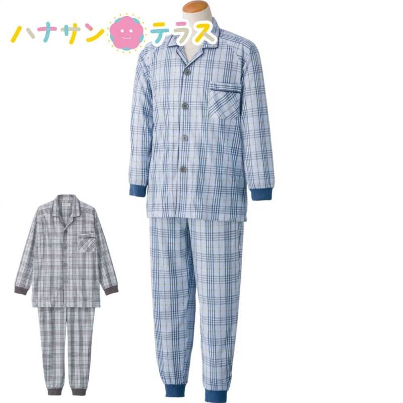 大きめボタンパジャマ S M L LL メンズ 紳士 用