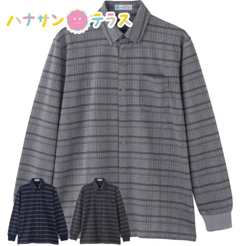 綿混ワンタッチテープニットシャツ M L メンズ 紳士 用