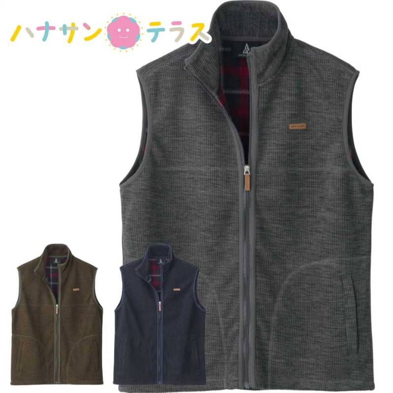 針抜きフリースフルジップベスト M L LL メンズ 紳士 用