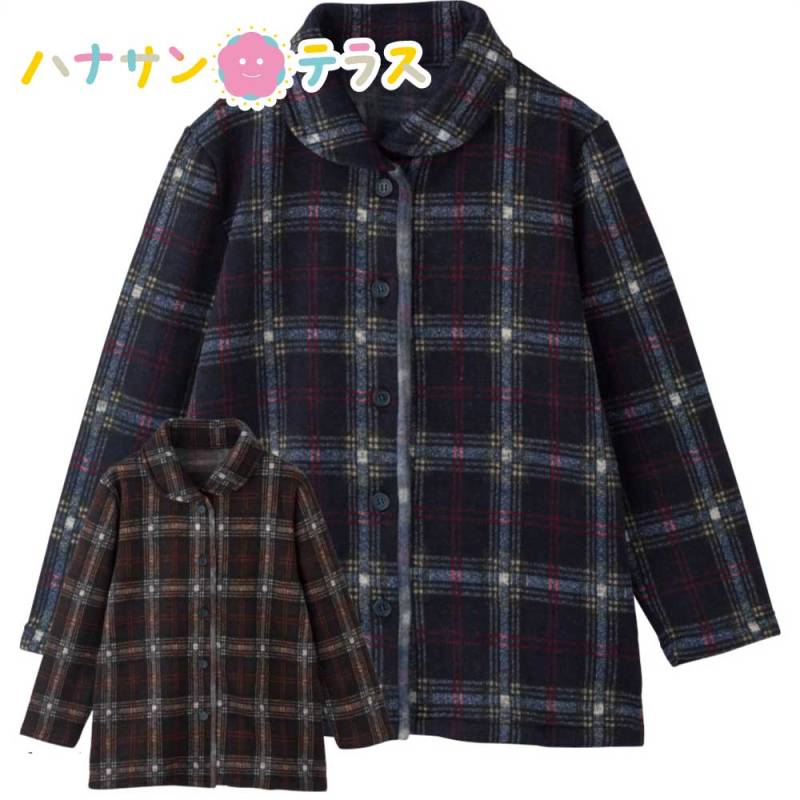 裏起毛衿付格子柄ジャケット M L レディース 婦人 用