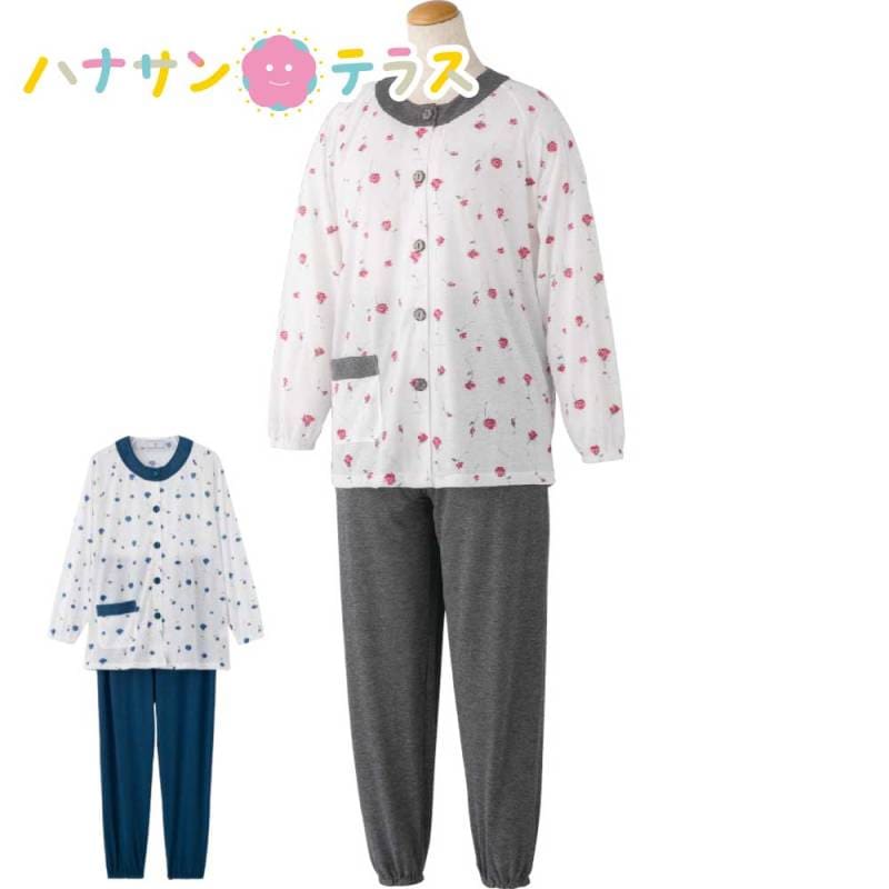 ワンタッチ天竺パジャマ M L レディース 婦人 用