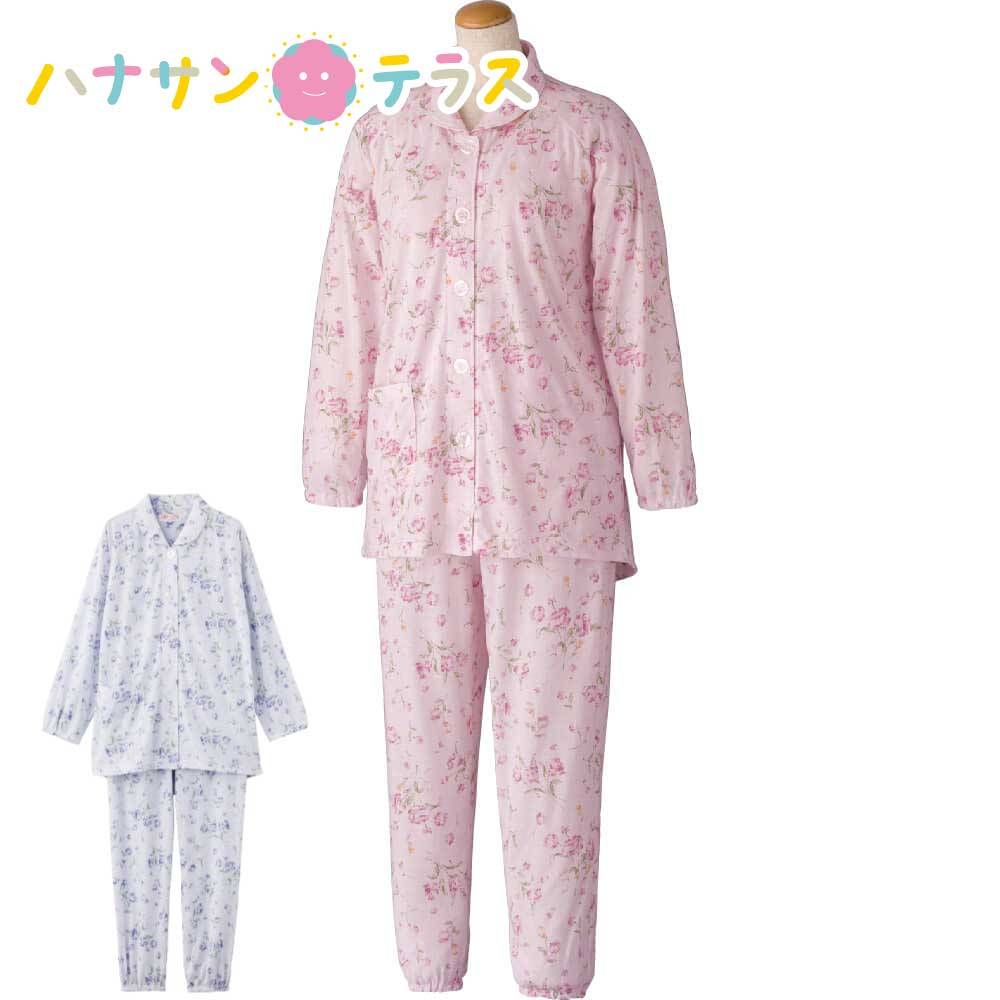 大きめボタン天竺パジャマ S M L LL レディース 婦人 用